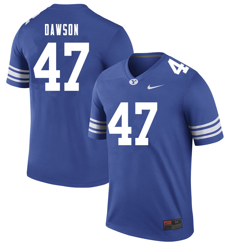 Men #47 Theo Dawson BYU Cougars College Football Jerseys Sale-Royal - Click Image to Close